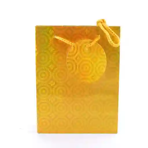 Bolsa De Regalo Metalizada Primavera Holograma Dorada Talla L