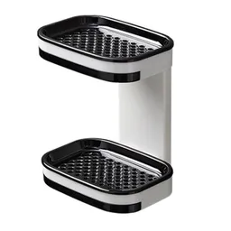 Jabonera De Pared 2 Niveles Ducha Baño Color Negro Y Blanco