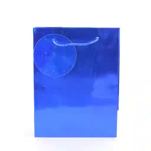 Bolsa De Regalo Metalizada Primavera Holograma Azul Talla L medida 32 Cm Alto * 26 Cm Ancho