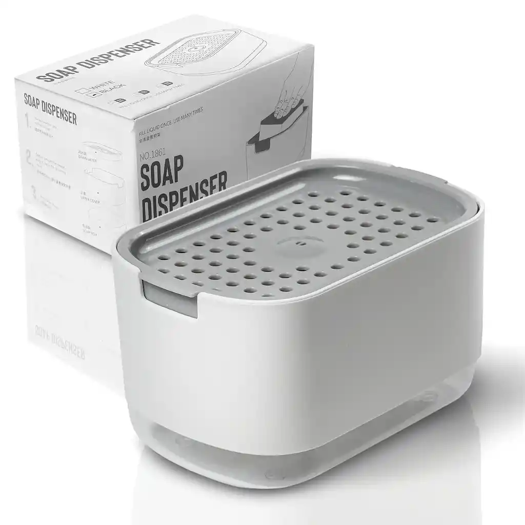 Dispensador De Jabón De Cocina Con Soporte De Esponja