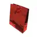 Bolsa De Regalo Metalizada Primavera Holograma Rojo Talla L medida 32 Cm Alto * 26 Cm Ancho