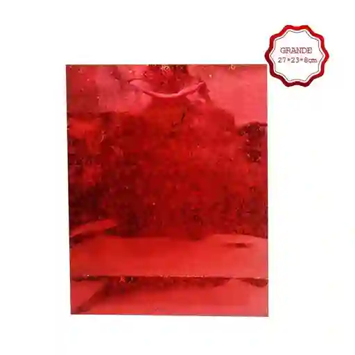 Bolsa De Regalo Metalizada Primavera Holograma Rojo Talla L medida 32 Cm Alto * 26 Cm Ancho