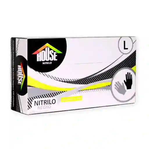 House Guantes Nitrilo Negro Talla L