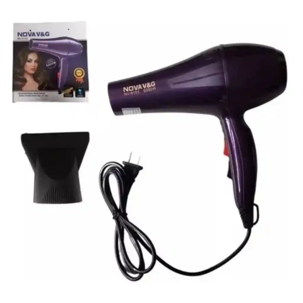 Secador De Cabello Nova Nv-9103 Violeta 110v