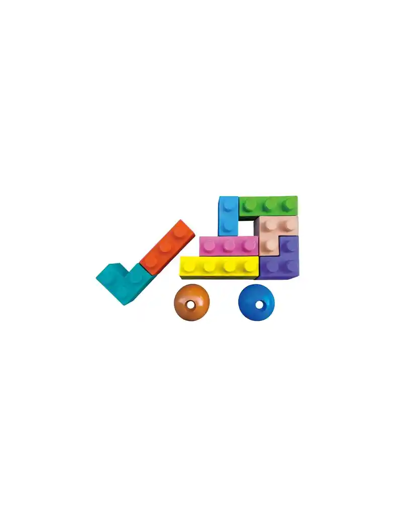 Crayones Motricidad En Bloques Forma Maquina Para Niños