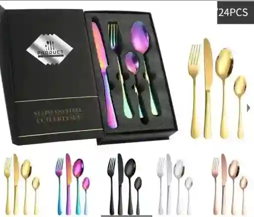 Cubiertos Lujo 24pcs Caja Pequeña