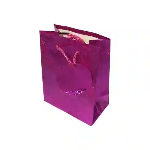 Bolsa De Regalo Metalizada Primavera Holograma Fucsia Talla L medida 32 Cm Alto * 26 Cm Ancho
