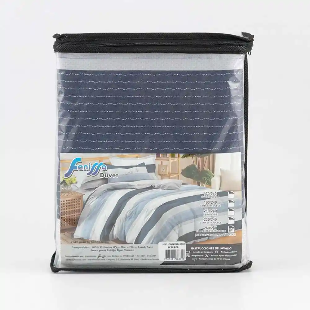 Duvet Fenissa King Azul Oscuro 100% Microfibra