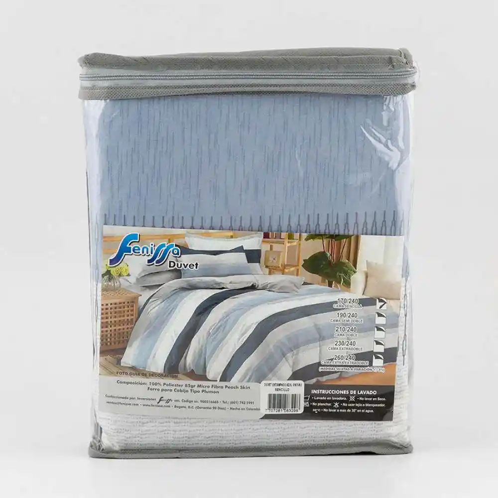 Duvet Fenissa Sencillo Azul Oscuro 100% Microfibra
