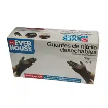 Everhouse Guantes Nitrilo Negro Talla L
