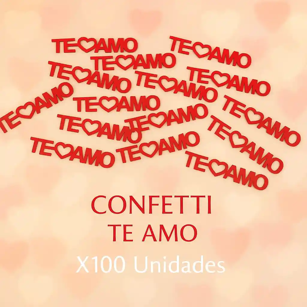 Confetti De Mesa Te Amo Color Rojo X100 Unidades