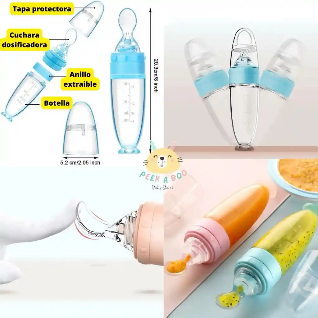 Tetero Cuchara Biberón Punta En Silicona Para Bebés Y Niños
