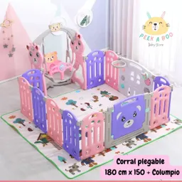 Corral De Juegos Plegable Y Modulable Para Bebes Morado