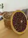 Caja De Madera Cilíndrica Grande Azul