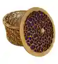 Caja De Madera Cilíndrica Grande Azul