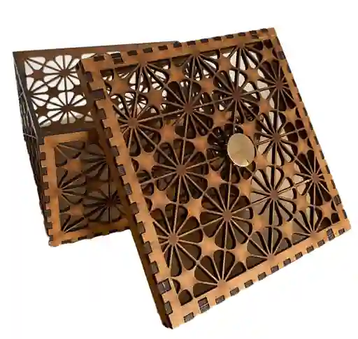 Caja De Madera Cuadrada Decorativa 3