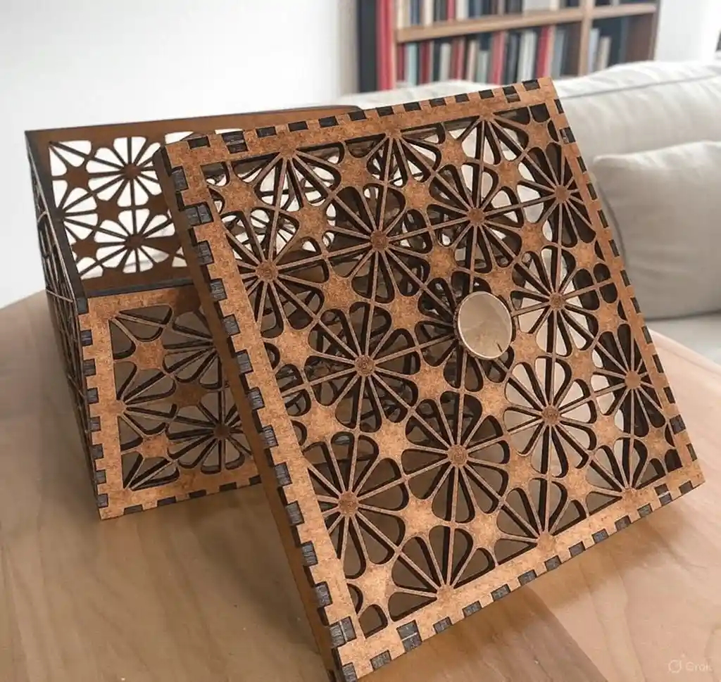 Caja De Madera Cuadrada Decorativa 3