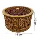Caja De Madera Cilíndrica Grande Azul