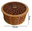 Caja Cilindrica De Madera Mediana Roja