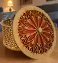 Caja Cilindrica De Madera Grande Roja