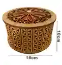 Caja Cilindrica De Madera Grande Roja