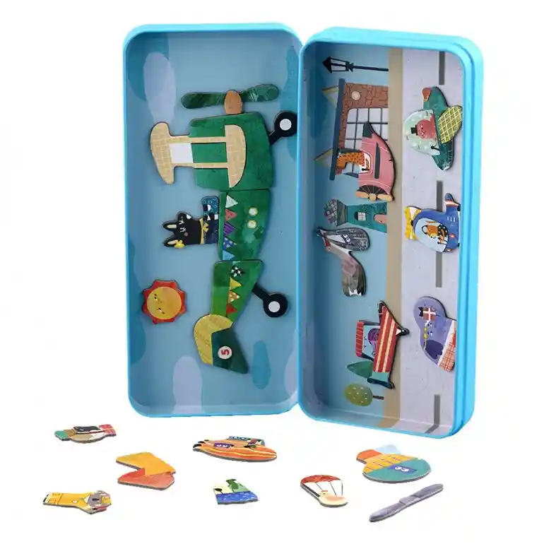 Juego Didáctico Puzzle Magnética Aviones Para Niños