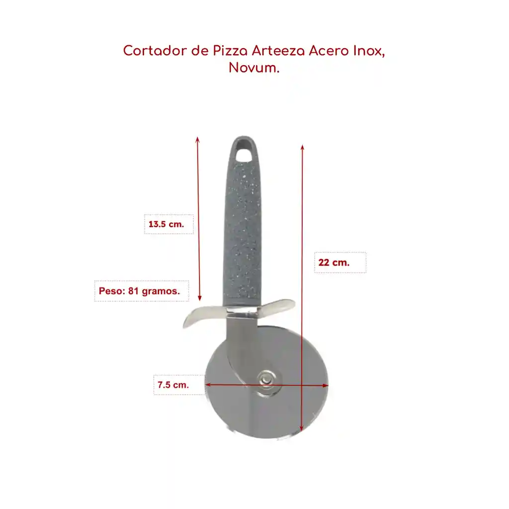 Cortador De Pizza Acero Inox 7.5cm Mango Antideslizante Ergo