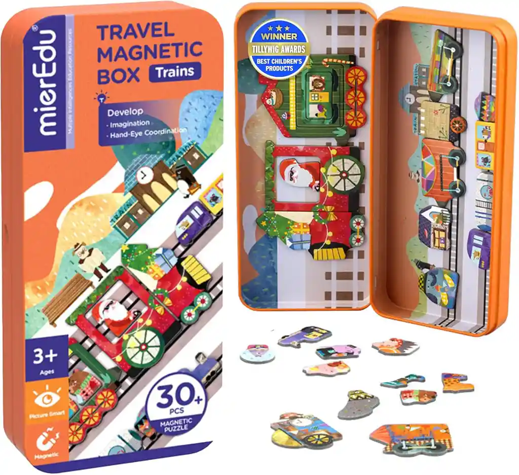 Juego Didáctico Puzzle Tren Magnéticos Para Niños