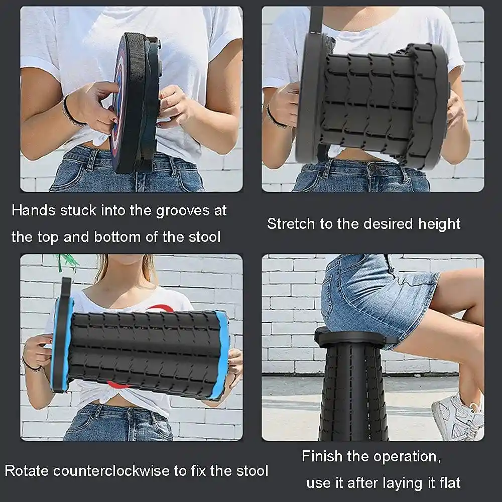 Silla Plegable Redonda Butaca Retráctil Resistente Camping