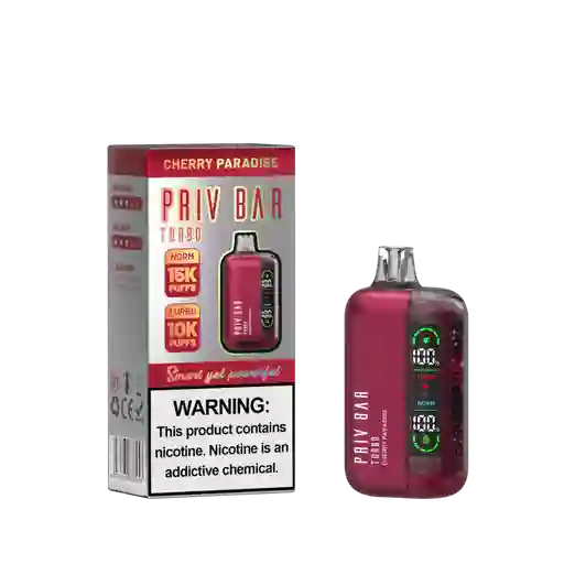 Priv Bar Turbo Cherry Paradise 15k/10k Puff - 5% Nicotina