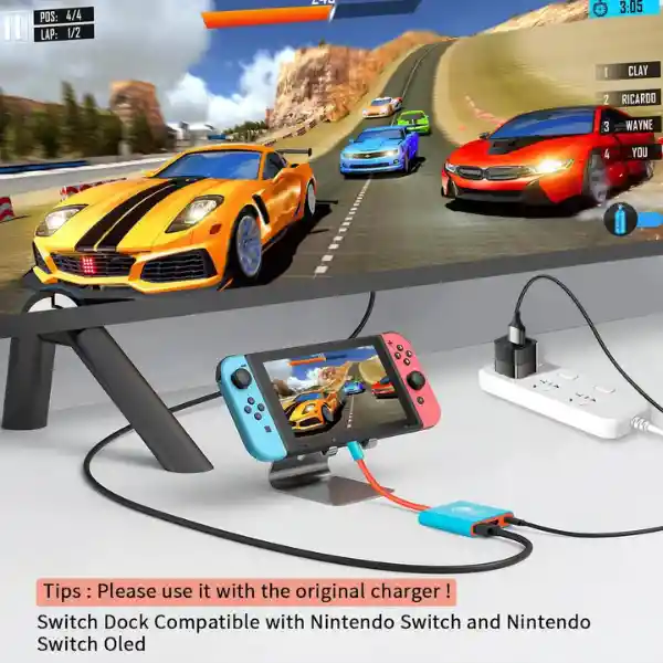 Adaptador Dock Hub Hdmi Nintendo Switch Televisor Transmisor