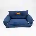 Cama De Perro Vida De Perro Tipo Sofa 50x40x18cm Azul Algodon