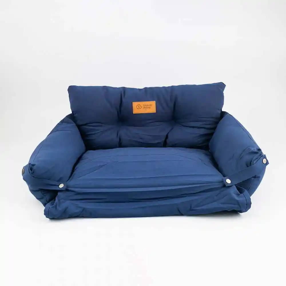 Cama De Perro Vida De Perro Tipo Sofa 50x40x18cm Azul Algodon