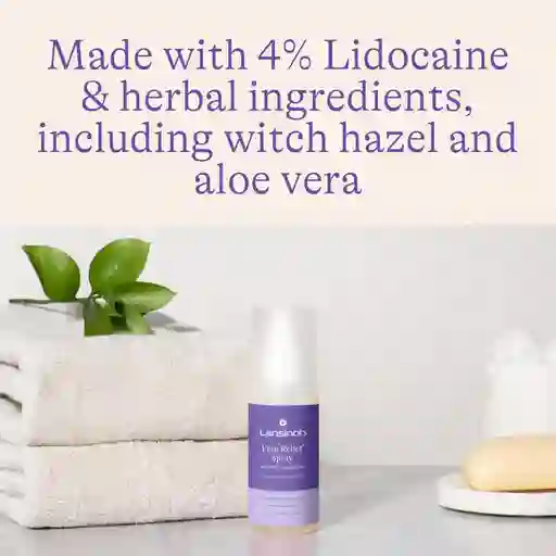 Lansinoh Spray Perineal De Lidocaína Al 4%, Alivio Del Dolor Para El Cuidado Posparto, 3.5 Onzas