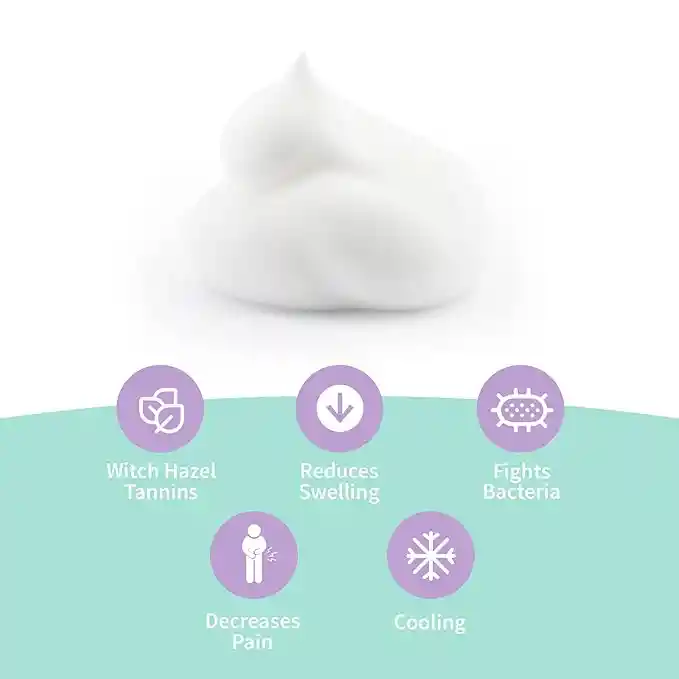 Mama Wish Espuma Curativa Perineal De Hamamelis - Esenciales Posparto - Spray Posparto Medicado Para Alivio Perineal - Cuidado Y Recuperación Posparto, Aerosol Perineal Para Hemorroides, Esenciales