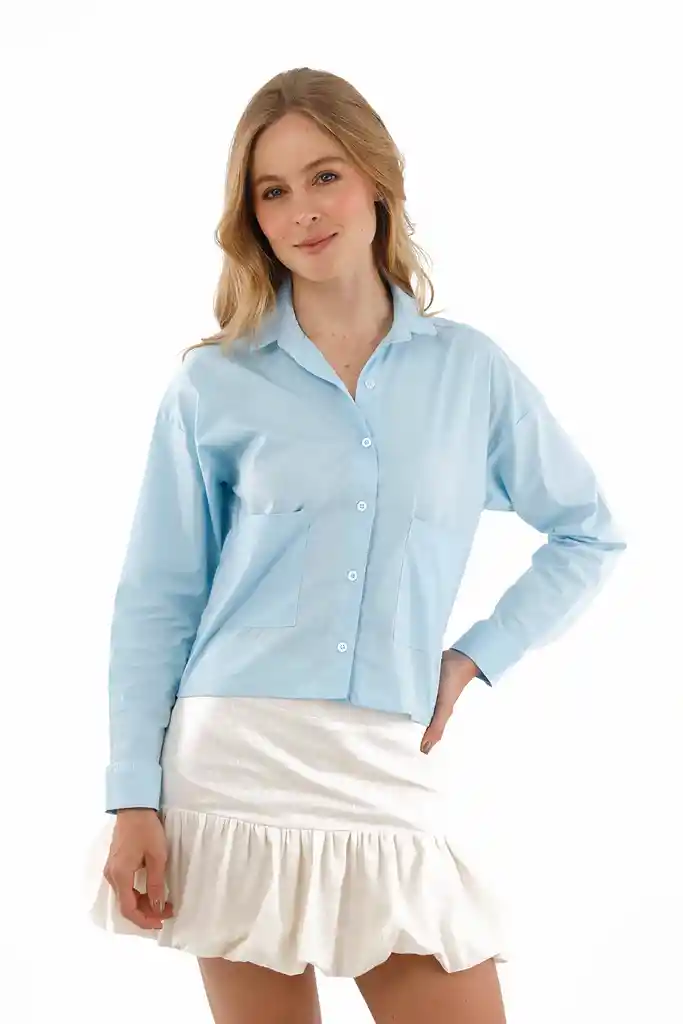 Blusa Sole Azul Claro Talla Xs Mercedes Campuzano