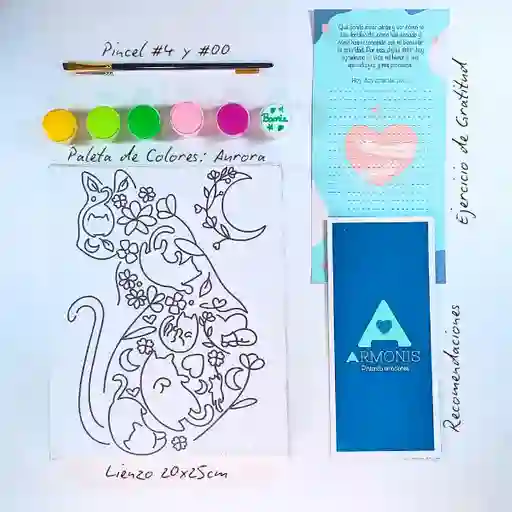Kit De Arte-terapia: Entre Ronroneos 20x25cm + Aurora