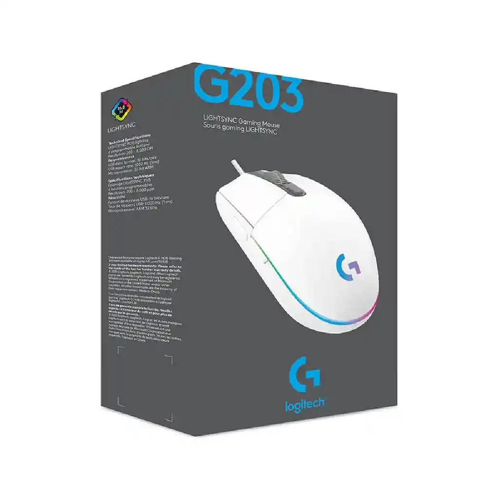 Mouse Logitech G203 Prodigy Gaming Blanco