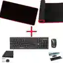 Kit Teclado Y Mosue Inalambrico + Pad Mouse Xxl 70x30 Cm