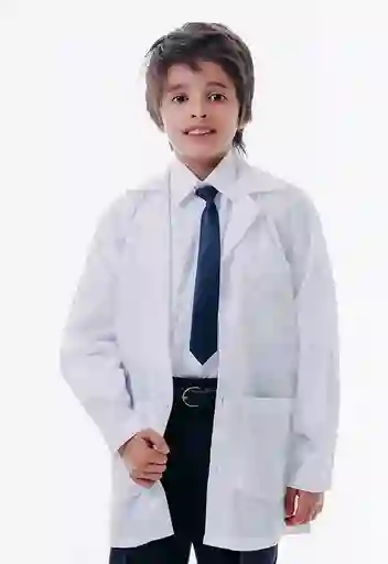 Bata De Laboratorio Niños Talla 6 Botón En Tela Dacrón Manga Larga