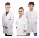 Bata De Laboratorio Niños Talla 6 Botón En Tela Dacrón Manga Larga