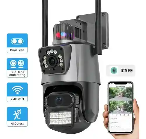 Camara Domo Wifi Doble Lente Full Hd Con Alarma Seguimiento Hlc Camara Exterior 4gr