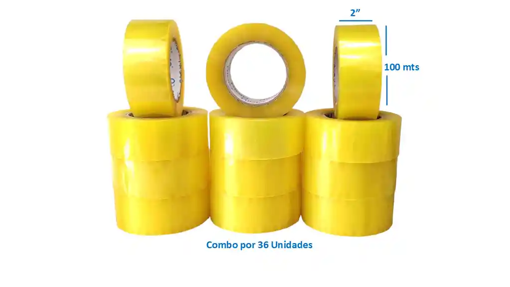 Combo Cinta Ancha De 2” X 100 Mts Transparente
