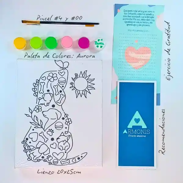 Kit De Arte-terapia: Complicidad Peluda 20x25cm + Aurora