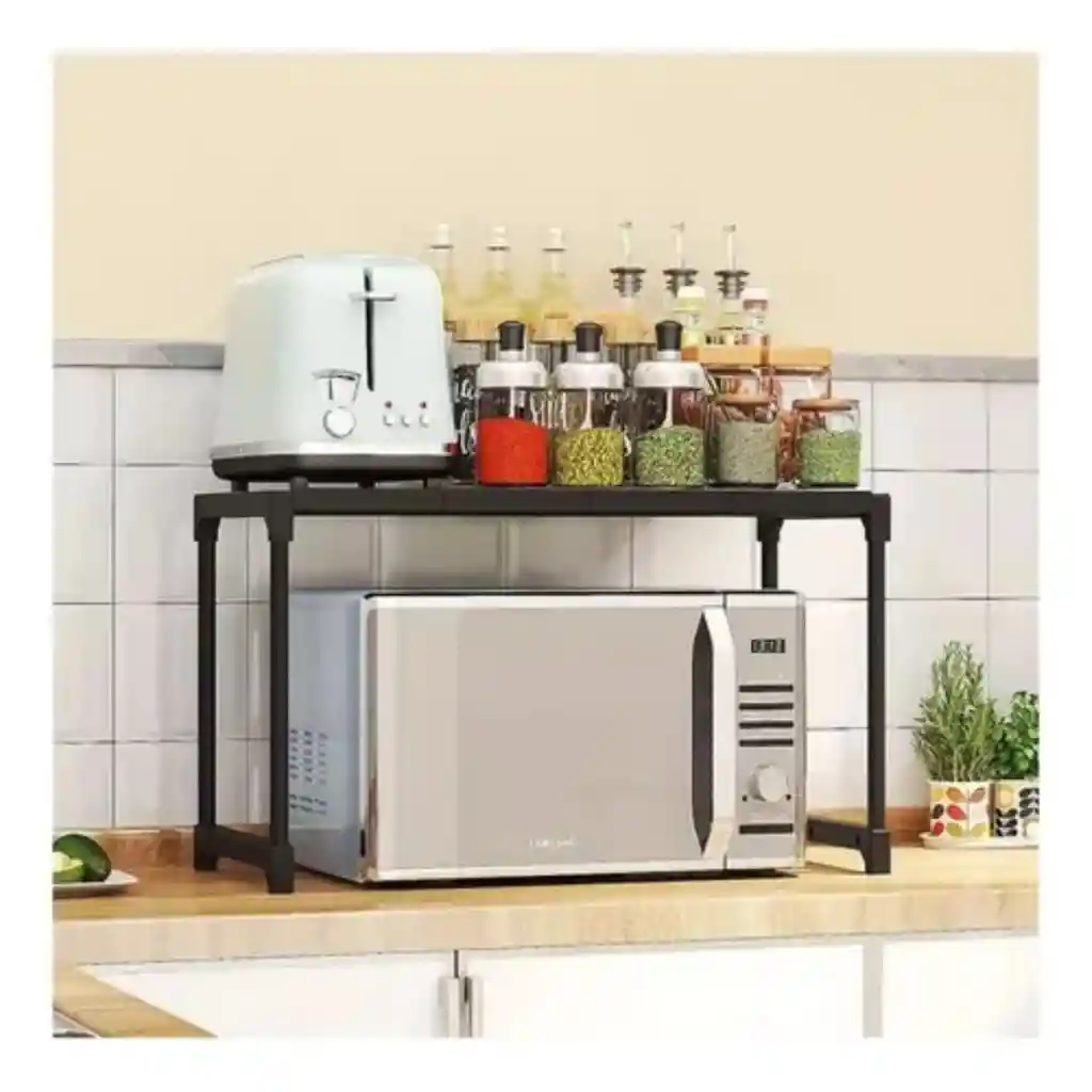 Soporte Organizador Para Microondas Estante Para Ollas Blanco