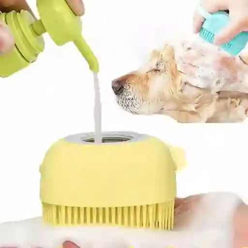 Dispensador De Baño Para Mascotas Color Amarillo