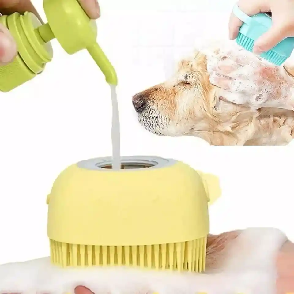 Dispensador De Baño Para Mascotas Color Amarillo