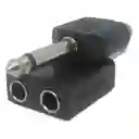 Adaptador Monofónico 6.3mm Macho A 2 Hembras 6.3mm