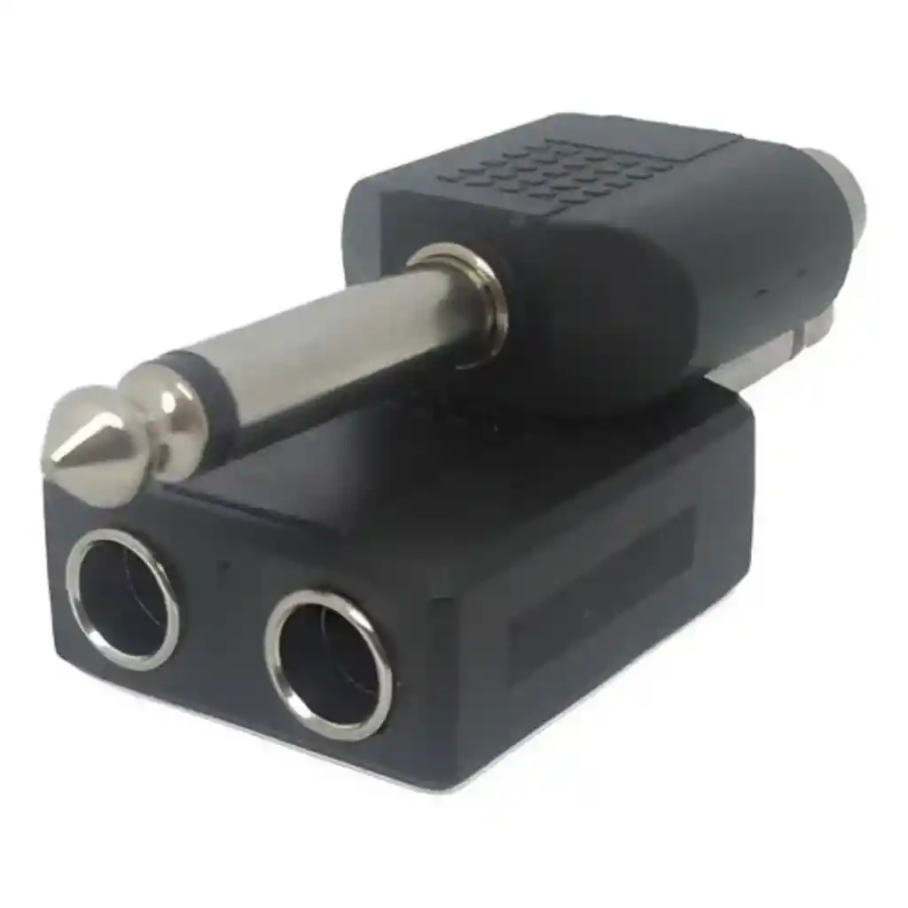 Adaptador Monofónico 6.3mm Macho A 2 Hembras 6.3mm