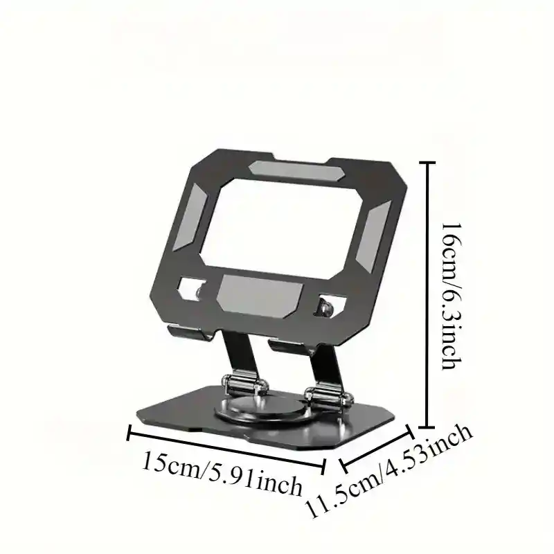 Soporte De Tableta De Aleación De Aluminio Ajustable Y Rotativo - Soporte De Escritorio Plegable, Rotación De 360°, Compatible Con Ordenadores Portátiles Y Tabletas